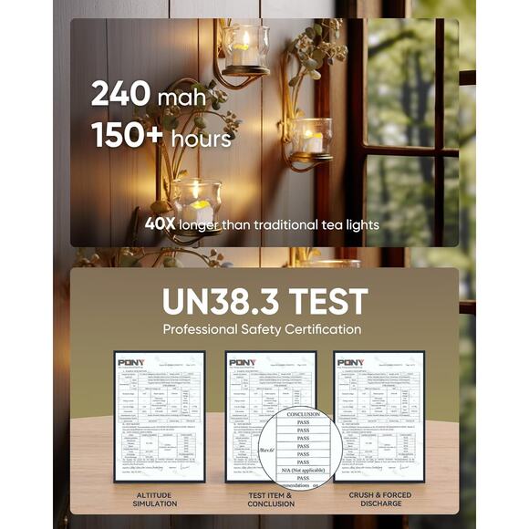 10 Flameless Flickering Timer Tea Lights - Auto On/Off - Picture 4 of 8